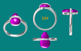 Custom Ring A-Grade Natural Lavender Jadeite Calabash No.170701