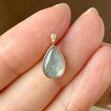 Icy A-Grade Natural Jadeite Farbella Pear Pendant No. 172838
