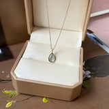 Icy A-Grade Natural Jadeite Farbella Pear Pendant No. 172838