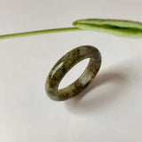 19mm A-Grade Natural Earthy Tone Jadeite Ring Band No. 161764