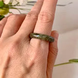 19mm A-Grade Natural Earthy Tone Jadeite Ring Band No. 161764