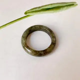 19mm A-Grade Natural Earthy Tone Jadeite Ring Band No. 161764