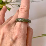 19mm A-Grade Natural Earthy Tone Jadeite Ring Band No. 161764