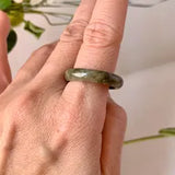 19mm A-Grade Natural Earthy Tone Jadeite Ring Band No. 161764