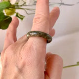19mm A-Grade Natural Earthy Tone Jadeite Ring Band No. 161764