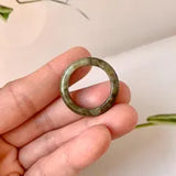 19mm A-Grade Natural Earthy Tone Jadeite Ring Band No. 161764