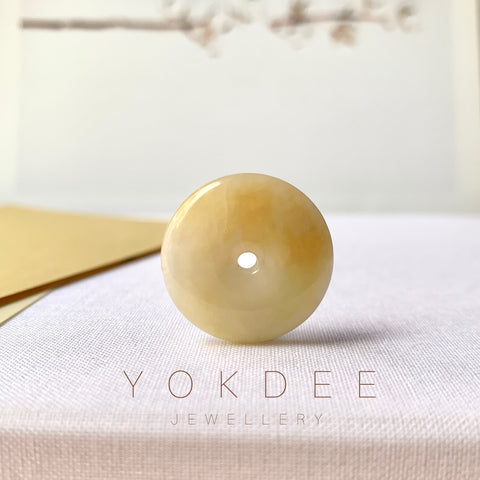 A-Grade Natural Yellow Jadeite Donut No.171187