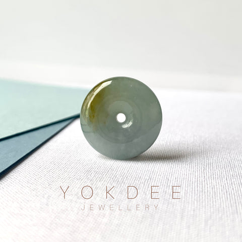 A-Grade Natural Blue Yellow Jadeite Donut No.171207
