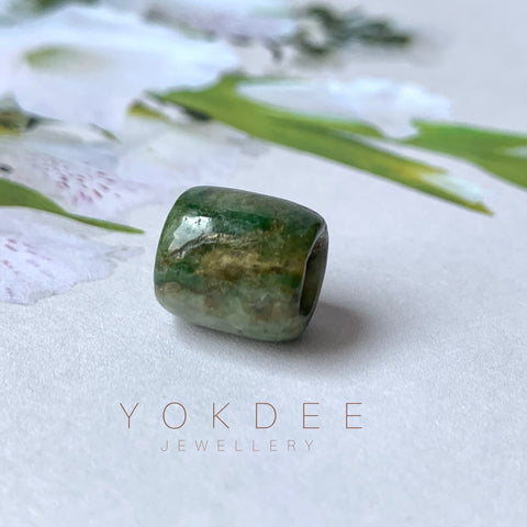 A-Grade Natural Dark Green Jadeite Barrel Pendant No.220697