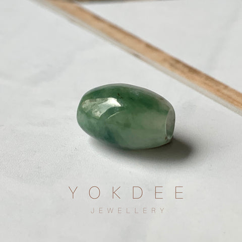 A-Grade Natural Bluish Green Floral Jadeite Barrel Pendant No.220702