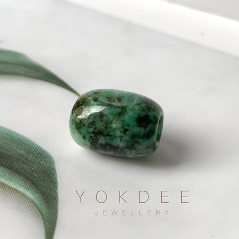 A-Grade Natural Bluish Green Jadeite Barrel Pendant No.220705