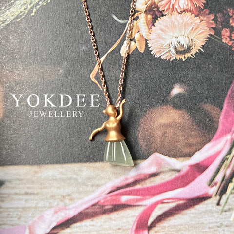 Icy A-Grade Jadeite Ballerina Pendant No.171126