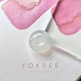 A-Grade Natural White Jadeite Donut No.171224