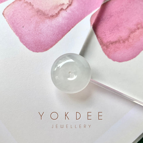 A-Grade Natural White Jadeite Donut No.171224