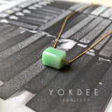 A-Grade Natural Moss On Snow Jadeite Square Barrel Pendant No.172251