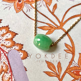 SOLD OUT: A-Grade Natural Moss On Snow Jadeite Barrel No.172253