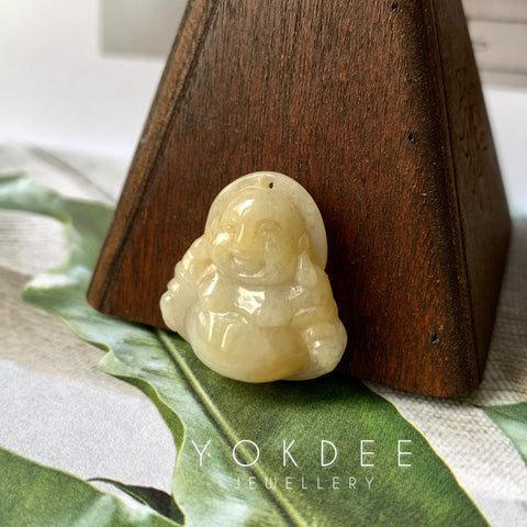 A-Grade Natural Yellow Jadeite Buddha Pendant No.220173