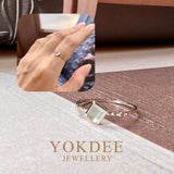 SOLD OUT: 15.5mm Icy A-Grade Natural Jadeite Dainty Bead Ring (Square-Semi Cylinder) No.162403