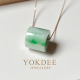 A-Grade Natural Moss On Snow Jadeite Barrel No.172436