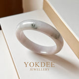 SOLD OUT: 51.5mm A-Grade Natural Lavender Green Jadeite Modern Round Bangle No. 152013
