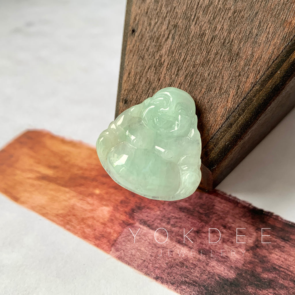 A-Grade Natural Light Green Jadeite Buddha Pendant No. 220473