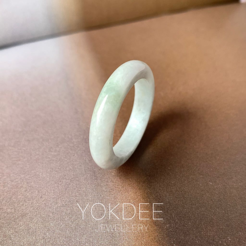 19.2mm A-Grade Natural Grey Jadeite Ring Band No. 161769
