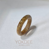 17.7mm A-Grade Natural Brown Jadeite Ring Band No. 161886