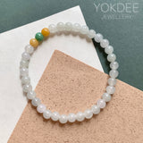 5.1mm A-Grade Natural Tri-Colour Jadeite Beaded Bracelet No.190513
