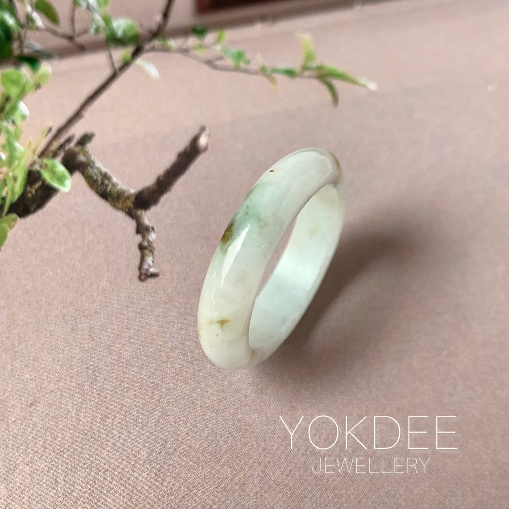 19.8mm A-Grade Natural Tir-Colour Jadeite Ring Band No. 161686