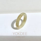 17mm A-Grade Natural Yellow Jadeite Ring Band No: 161906