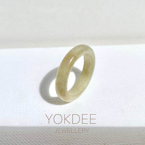 17mm A-Grade Natural Yellow Jadeite Ring Band No: 161906