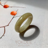 17.8mm A-Grade Natural Yellowish Green Jadeite Ring Band No. 161878