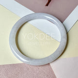 55mm A-Grade Natural Light Lavender Jadeite Traditional Round Slim Cut Bangle No. 152215