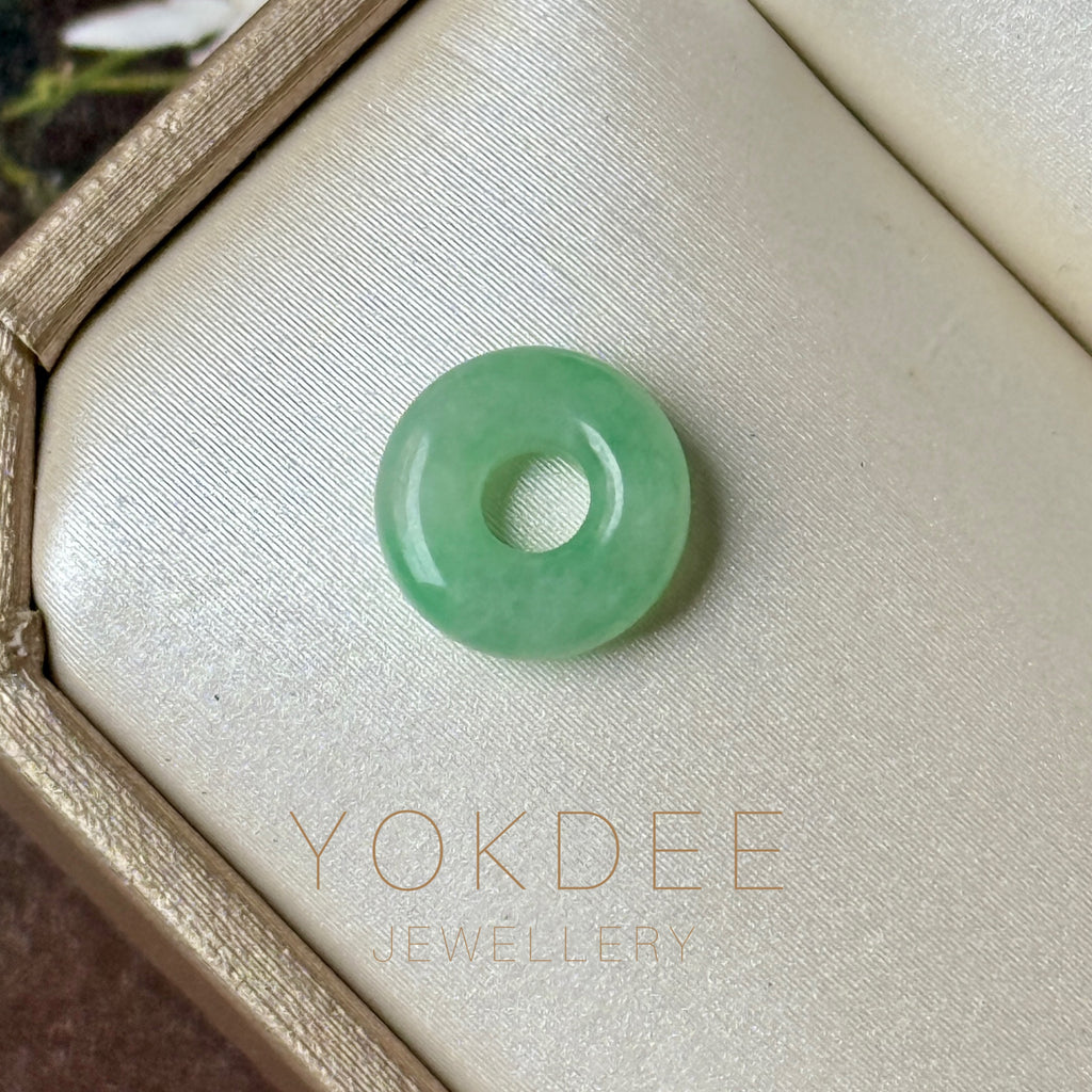 A-Grade Natural Moss On Snow Jadeite Bagel Piece No. 172711