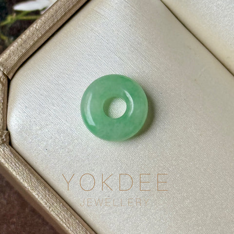 A-Grade Natural Moss On Snow Jadeite Bagel Piece No. 172711