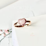 16.8mm A-Grade Natural Pink Heart Jadeite Ring No.162660