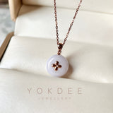 SOLD OUT: A-Grade Lavender Jadeite Donut Pendant (Lilac Flower) No.172077