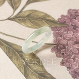16.6mm Icy A-Grade Natural Slim Cut Jadeite Ring Band No.162682