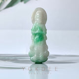 A-Grade Natural Moss On Snow Jadeite Goddess of Mercy Pendant No.220150