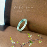 17.2mm A-Grade Natural Floral Jadeite Abacus Ring Band No.162538