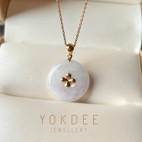 A-Grade Lilac Jadeite Donut Pendant (Lilac Flower) No.172245