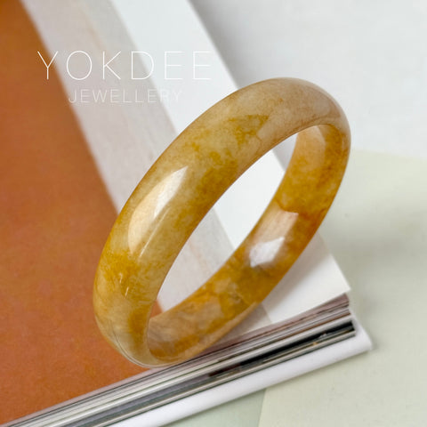 55mm A-Grade Russet Jadeite Modern Round Bangle No.151191