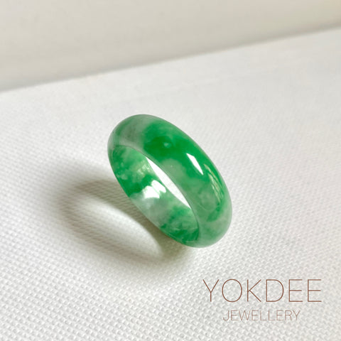 18mm A-Grade Natural Imperial Green Jadeite Ring Band No.162495