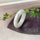 19mm A-Grade Natural White Jadeite Ring Band No. 161785