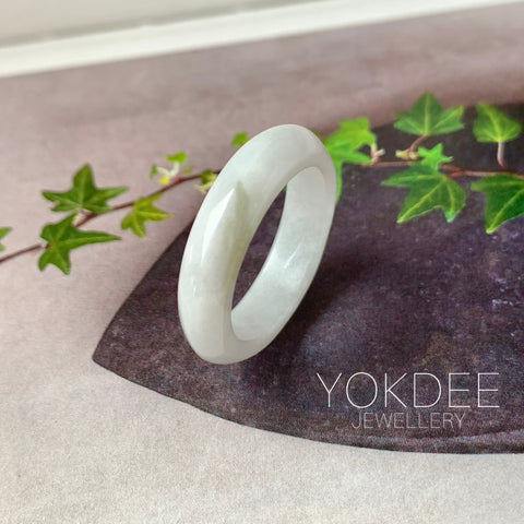 19mm A-Grade Natural White Jadeite Ring Band No. 161785