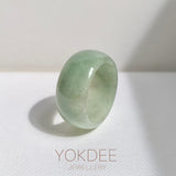 19.3mm A-Grade Natural Light Green Jadeite Ring Band No: 161555