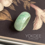 19.2mm A-Grade Natural Light Green Jadeite Ring Band No: 161556