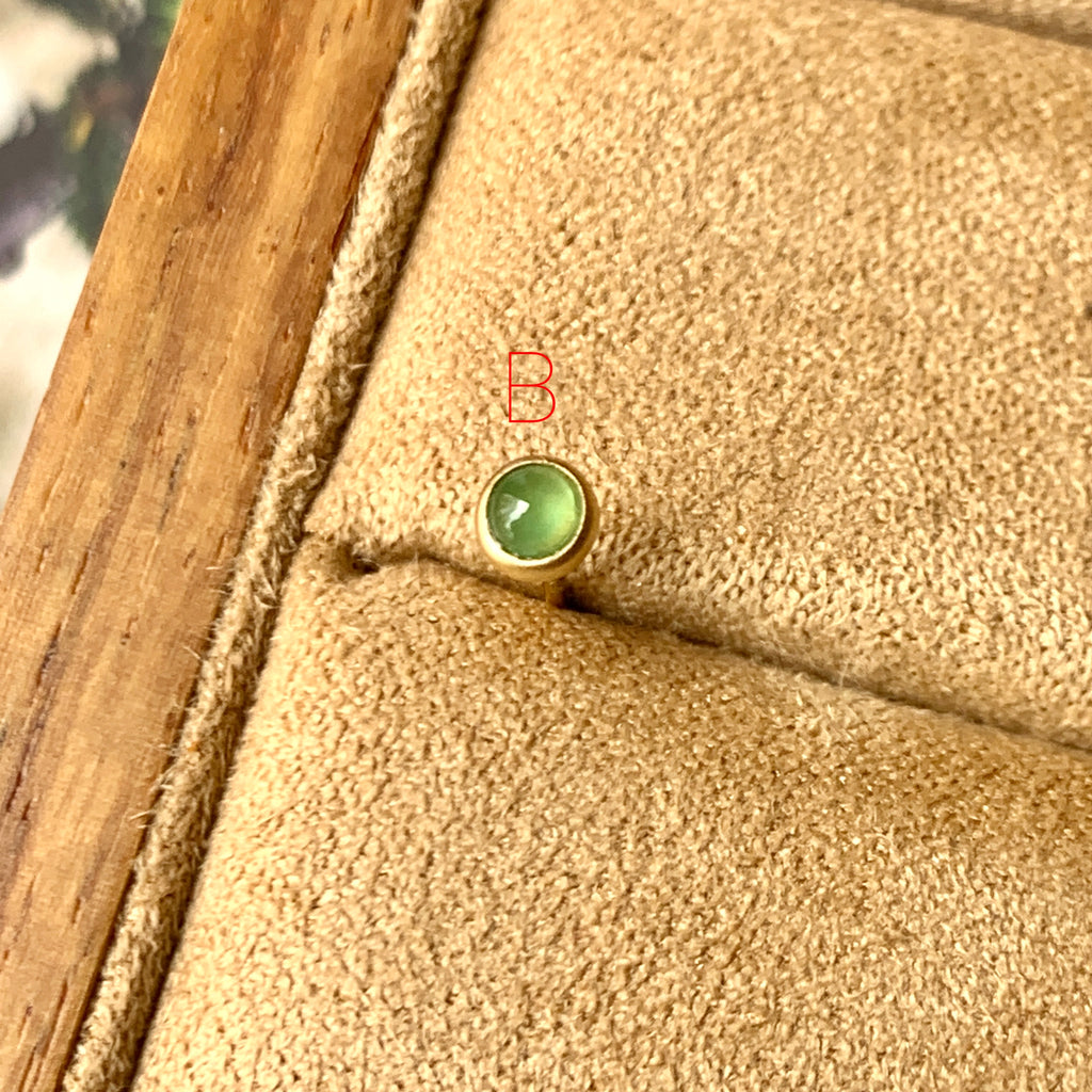 Icy A-Grade Natural Apple Green Jadeite MINI.malist Single Stud Earring No.180729