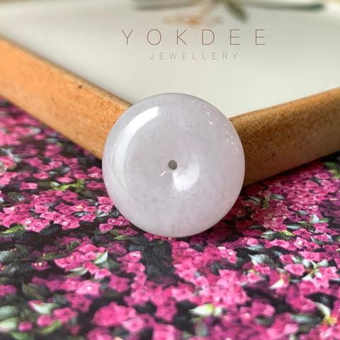 A-Grade Natural Lavender Jadeite Donut Pendant No.170888