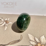 19.3mm A-Grade Natural Dark Green Jadeite Ring Band No: 161552
